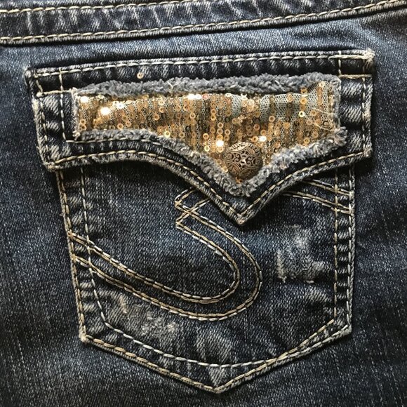 Silver Suki Surplus Cutoff Embellished Jean Shorts - Picture 12 of 13